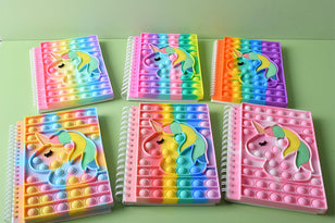 Colorful GradientUnicorn Silicone Popit Spiral Notebook
