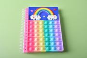 Rainbow Silicone Pop it Spiral Notebook