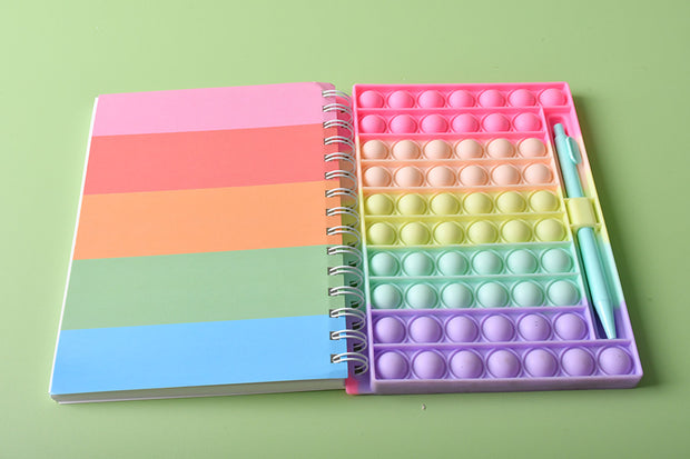 Silicone Popit Spiral Notebook With Pen