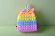 Silicone Unicorn Popit Scholbag with Glitter