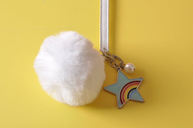 gifts-master | Metal Star Pom Pom Keychain Bag Charm Pendant best price