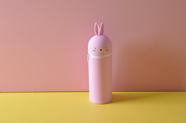Bunny Rabbit Stretchable Silicone Pencil Case Stand Up Pen Holder