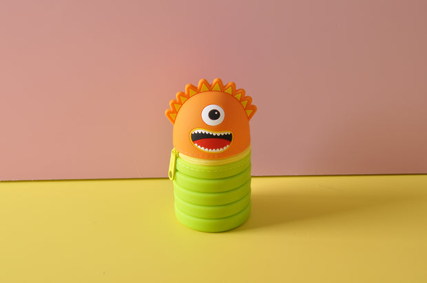 gifts-master | 3D Monster silicone pen holder Stand Up Pen Case for kids with zipper