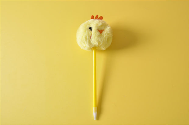 gifts-master | Chicken Pom Pom Ballpoint Pen Cute Fluffy Pen