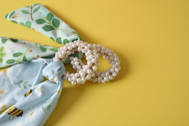  gifts-master | Spring & Bees Pearl Scrunchie with Satin Ribbon best price