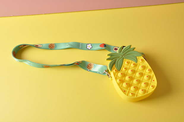  gifts-master | Pineapple Silicone Fidgets Stress Relief Pop it Mini Shoulder Bag parts