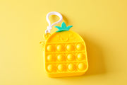 Silicone Pineapple Fidget Toy Pop it Coin Purse with carabiner