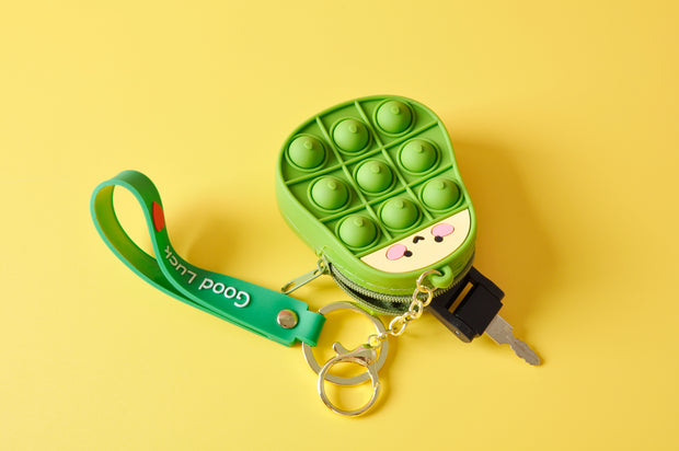 Avocado Silicone Fidget Toy Pop it Coin Purse with Strap