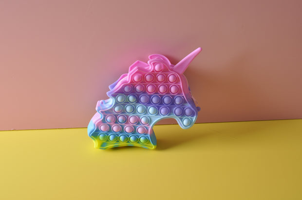 Silicone Tie Dye Unicorn Pop It Fidget Toy Bag