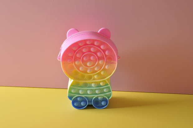 gifts-master | Tie Dye Bear Silicone Fidget Toy Pop it Shoulder Bag online shop