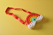  gifts-master | Rainbow Silicone Fidget Pop it Shoulder Bag Purse with Massage Brush high quality