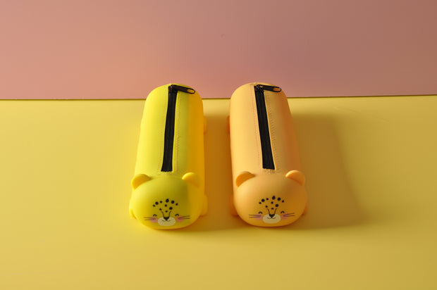 gifts-master | Lying on Desk Cute Leopard Silicone Pencil Cases in sale
