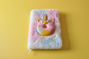 Squishy Stress Relief Donut Unicorn Furry Notebook Diary A5