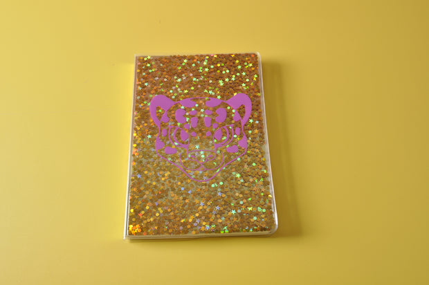 Leopard Liquid Glitter Notebook Journal A5