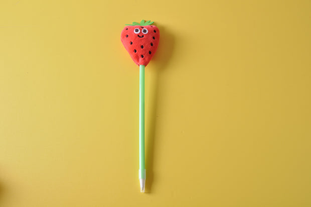 Sweet Strawberry Plush Ballpoint Pen