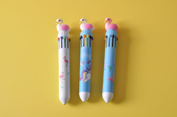 gifts-master | 10-Color Flamingo Ballpoint Pen