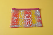 "Be Cool and Kind" Liquid Glitter Pen Pouch Cosmetic Pouch