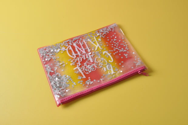 gifts-master | "Be Cool and Kind" Liquid Glitter Pen Pouch Cosmetic Pouch shop now