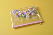  gifts-master | Pink Ice-cream Pen Pouch Cosmetic Pouch with Colorful Pom Pom Balls inside on sale