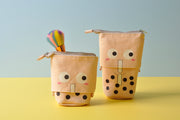 gifts-master | Bubble Tea Canvas Cotton Stand up stretchedable Pop Up Cosmetic Pouch Pencil Case price