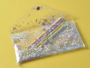 Clear Pencil Case with Glitter Stars
