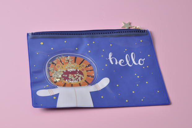  gifts-master | Space Tiger PVC Pencil Case/Cosmetic Pouch with Liquid and Glitter china