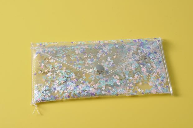 gifts-master | Clear Pencil Case with Glitter Stars