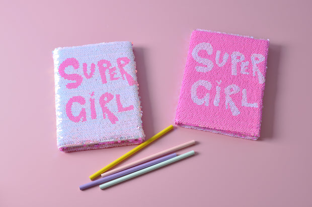 gifts-master | "Super Girl" Reversible Sequin Notebook/Journal price