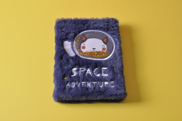 "Space Adventure" Plush Furry Notebook/Diary/Journal