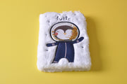 "Hello Space Penguin" Plush Furry Notebook/Diary/Journal