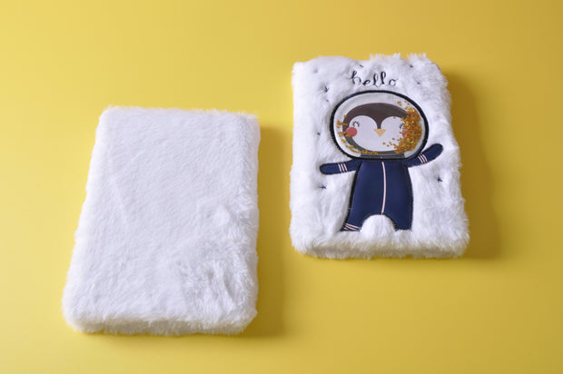 gifts-master | "Hello Space Penguin" Plush Furry Notebook/Diary/Journal shop now