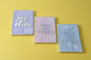 "Now or Never" Irridescent Printed Liquid Glitter Notebook/Journal