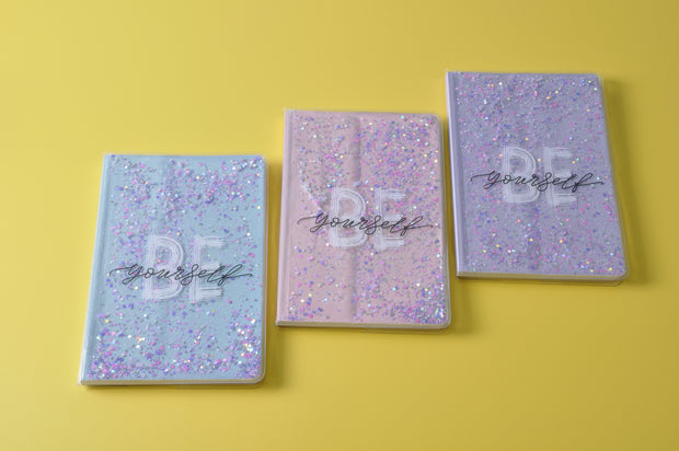 gifts-master | "Be Yourself" Liquid Glitter Notebook/Journal