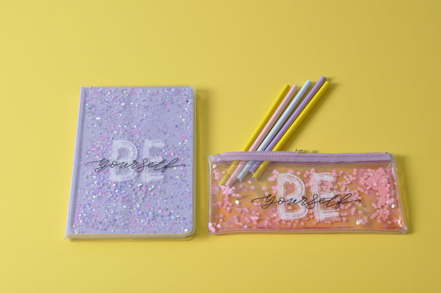 gifts-master | "Be Yourself" Liquid Glitter Notebook/Journal in sale