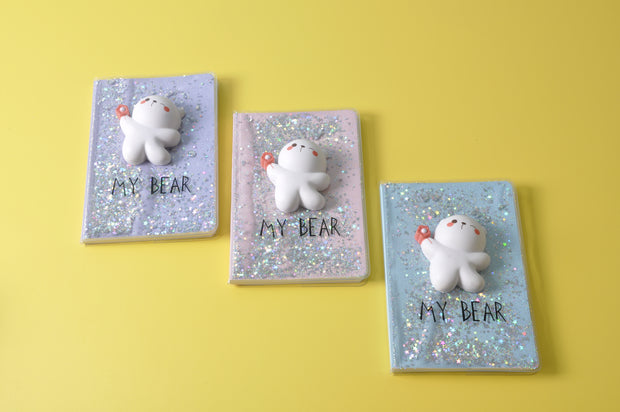 gifts-master | "My Bear" Liquid Glitter Notebook/Journal with Squishy Bear best price
