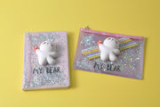 gifts-master | "My Bear" Liquid Glitter Notebook/Journal with Squishy Bear shop now