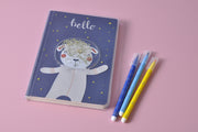 "Hello Space Llama" Liquid Glitter Notebook/Journal
