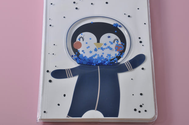 gifts-master | "Hello Space Penguin" Liquid Glitter Notebook/Journal best price