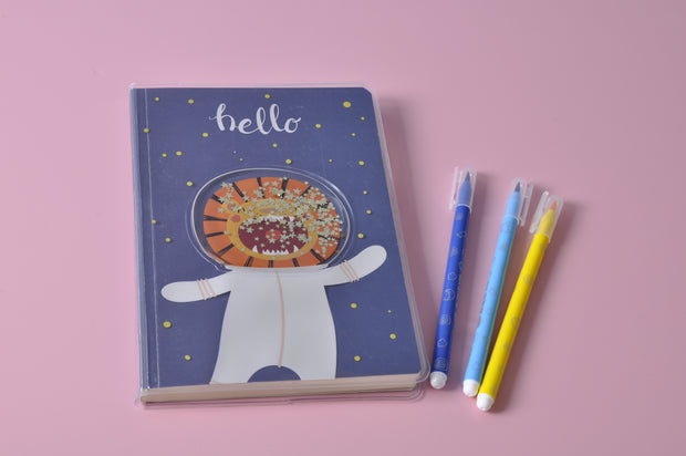 gifts-master | "Hello Space Tiger" Liquid Glitter Notebook/Journal in sale