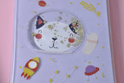 gifts-master | "Hello Space Cat" Liquid Glitter Notebook/Journal high quality