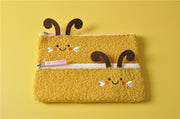 Easter Bees Double Zip Pouch Multi-functional Organizer Bag Cute Pencil Case