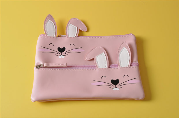 gifts-master | Easter Bunny Double Zip Pouch Multi-functional Organizer Bag Cute Pencil Case best price