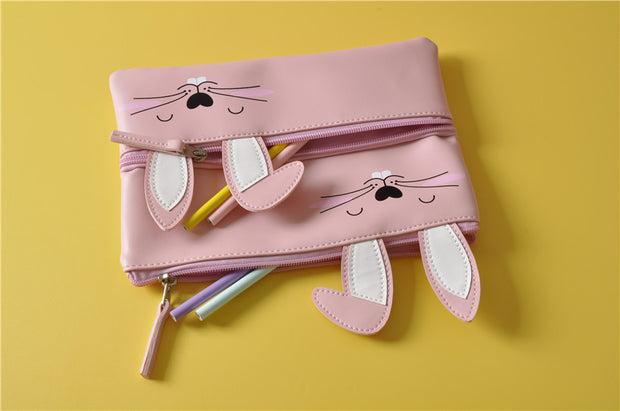 gifts-master | Easter Bunny Double Zip Pouch Multi-functional Organizer Bag Cute Pencil Case shop now