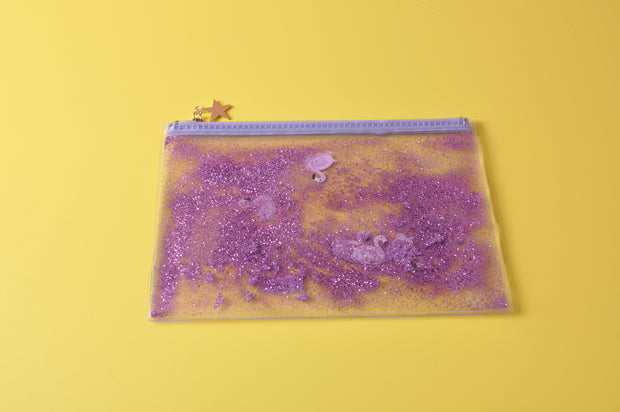 gifts-master | FLOATING FLAMINGO LIQUID GLITTER PENCIL CASE/COSMETIC POUCH in sale